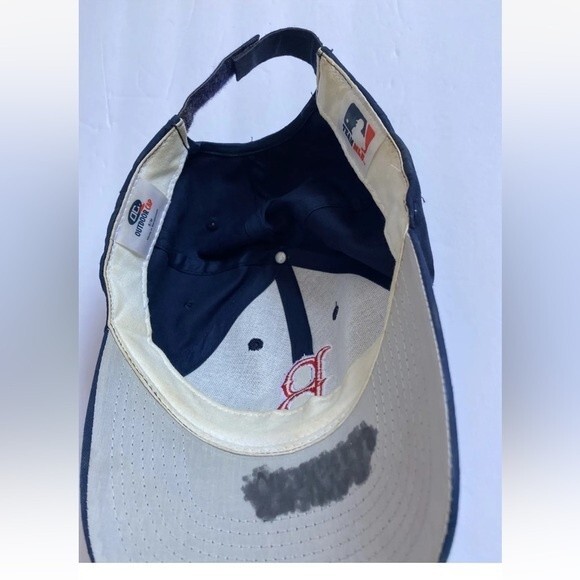 VTG Red Sox Hat Outdoor Cap MLB Baseball Blue Embroidered B Adjustable M… - Picture 3 of 12